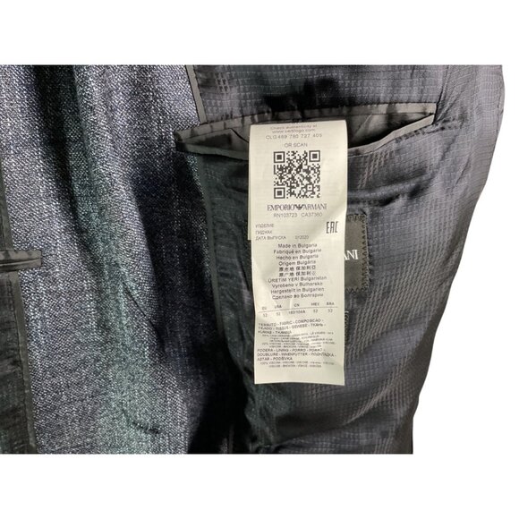 Emporio Armani G Line Mens Suit Blazer Jacket Sz 52 Gray Wool Blend Classic - Picture 9 of 9